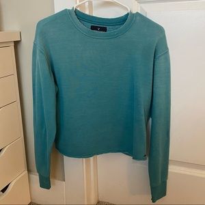American Eagle Distressed Cropped Sweatshirt